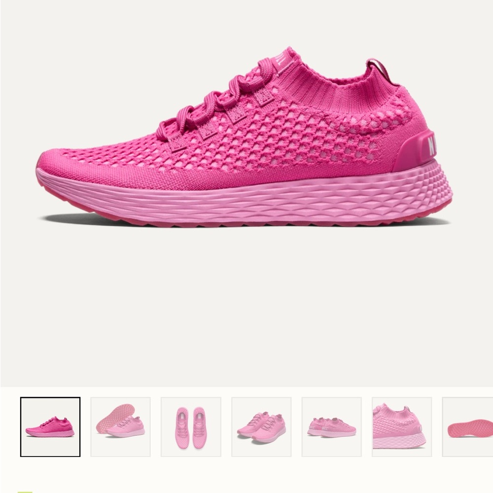 Women’s Pink Knit Athletic Sneakers - Picture 5 of 5